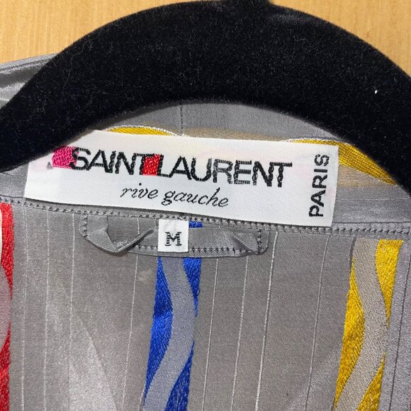 Saint Laurent Rive Gauche Vintage Mens Kimono Robe Size Medium Rare Pure Silk - Picture 5 of 16